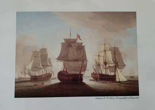 Kunstdruck - Kriegschiffe im Morgenlicht  30 x 21 cm