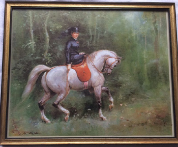 Wunderbarer Kunstdruck Reiter Pferd 32 x 26 cm