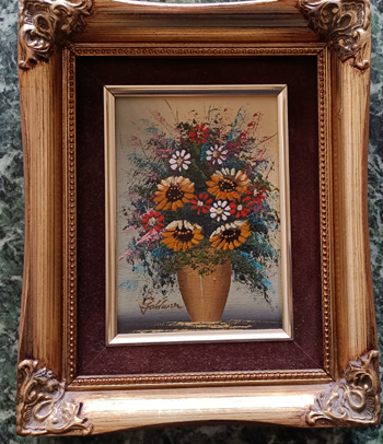1 wunderschönes Ölbild mit Signatur  Blumen Bouquet