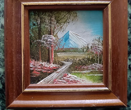 Wunderbares Ölbild 11 cm x 11 cm - Rahmen Kunstatelier