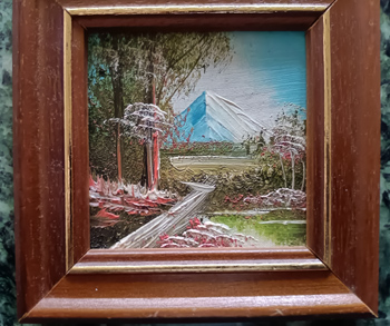 Wunderbares Ölbild 11 cm x 11 cm - Rahmen Kunstatelier