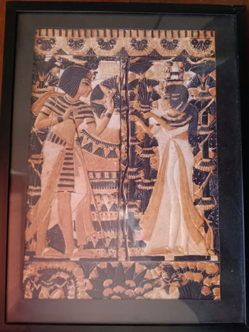 Ägyptisches Bild unter Glas Pharao - Papyrus 17 x 26 cm