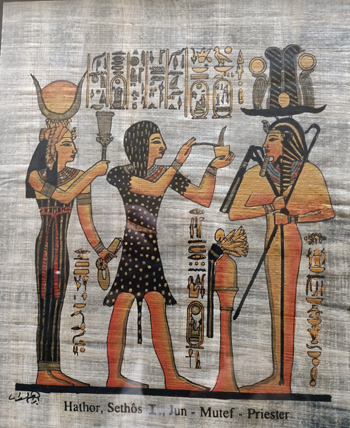 Hatheror Sethos I.jun - Mutef Priest Papyrus Blatt