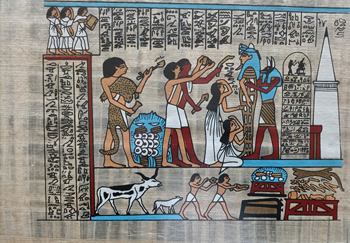 35 x 28 cm hoch,Ägyptische Papyrus u. Glas
