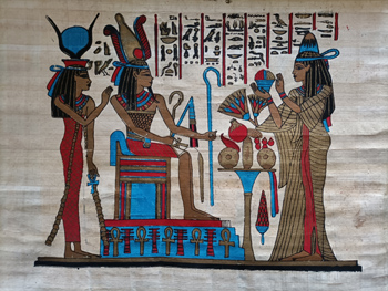 Sehr grosses Papyrus Bild auf Papyruspapier 42 x30